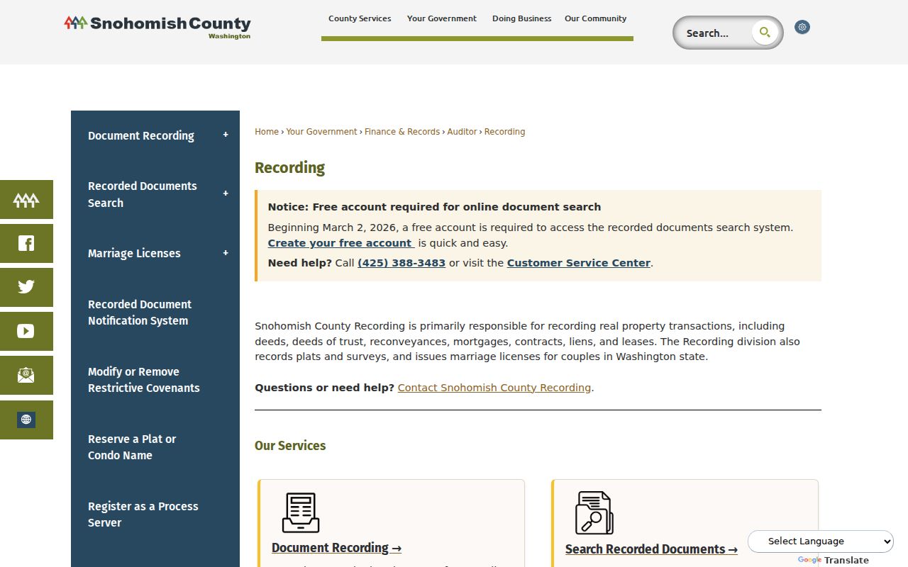 Martha Lake residents directory recording office