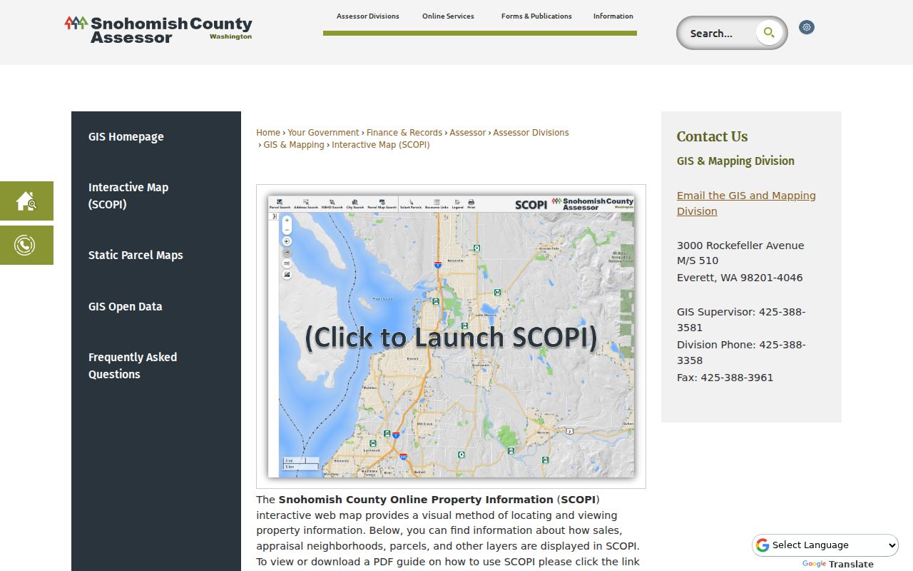 SCOPI map source for finding Martha Lake neighbors